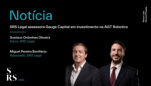 SRS Legal advises Gauge Capital on investment in AGT Robotics (with Gustavo Ordonhas Oliveira, Miguel Pereira Bonifácio, Solange Fernandes, Ana Margarida Henriques, Dalila Simões, Soraia João Silva and José Pinto Santos)