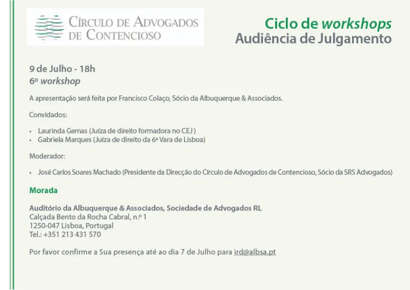6º workshop do CAC sobre Audiência de Julgamento