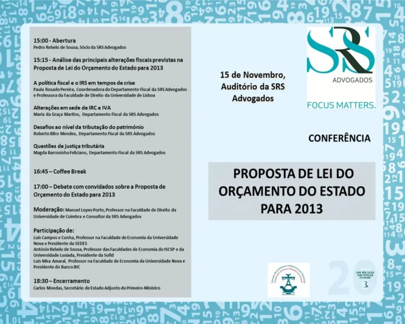 SRS promove Conferência sobre o Orçamento do Estado para 2013